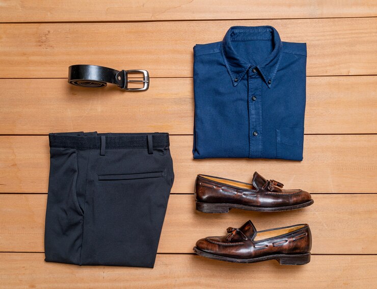 Foto mooie casual herenmode en kleding set