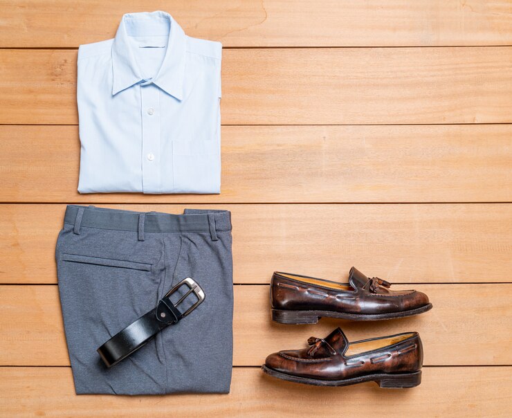 Foto mooie casual herenmode en kleding set