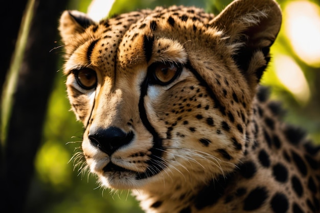 Foto mooie cheetah in de jungle wildlife scène uit de natuur ai gegenereerd