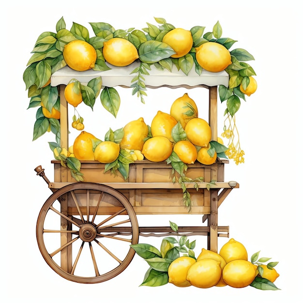 mooie citroengeel fruit show s clipart illustratie