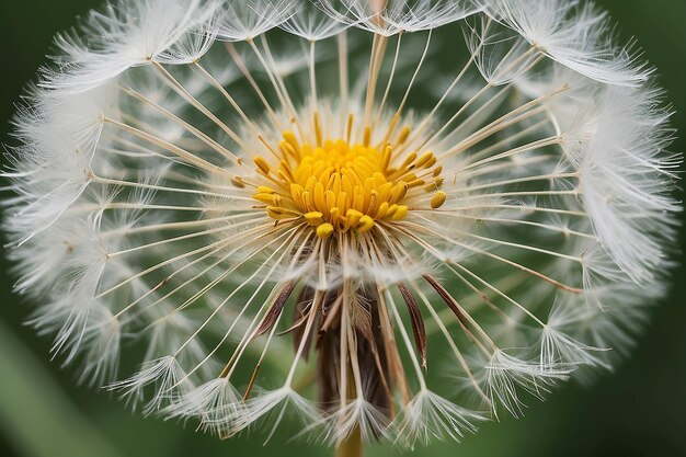 Mooie close-up macro opname van een paardenbloem natuurlijke kleur achtergrond