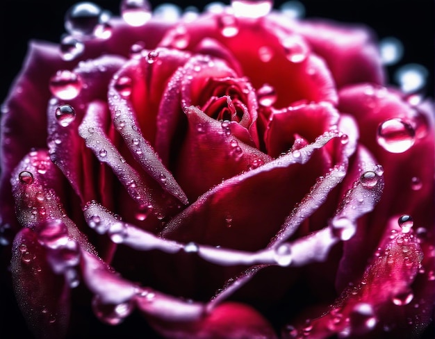 Mooie close-up roze bloem in bloei met waterdruppels