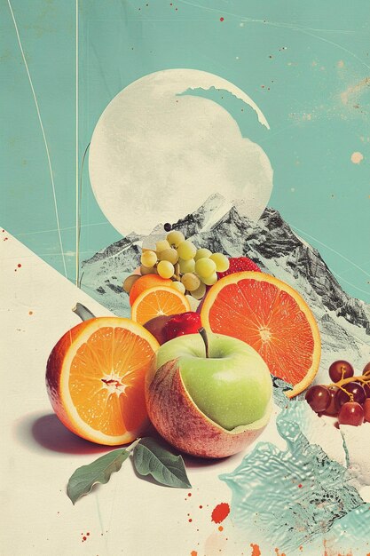 Mooie collage compositie fruit collage kunst