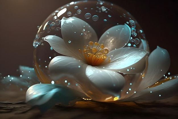 Mooie Crystal Flower Image Ai generatief