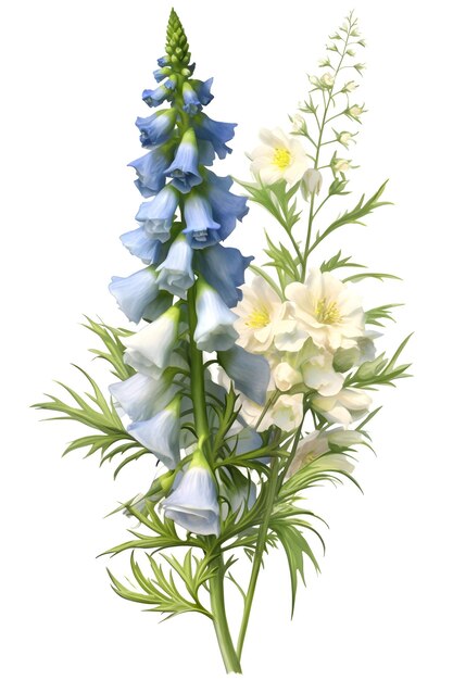 Mooie Delphinium op witte achtergrond