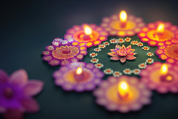 Mooie diwali verlichting selectieve focus