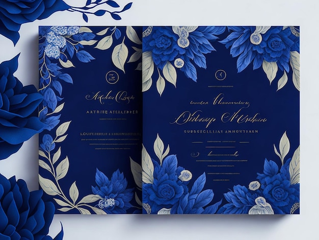 mooie en elegante bloemen bruiloft uitnodiging kaartsjabloon