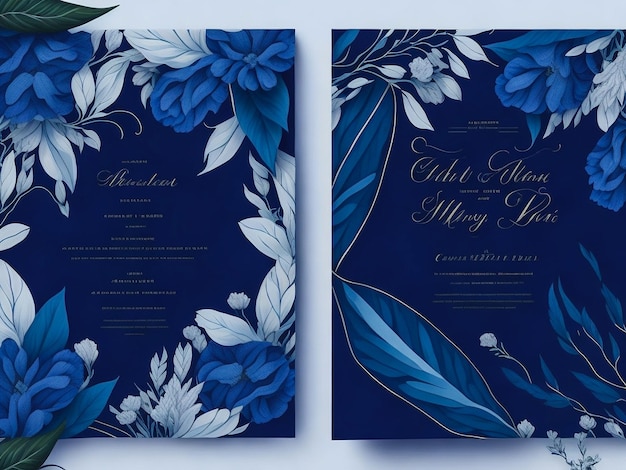 mooie en elegante bloemen bruiloft uitnodiging kaartsjabloon