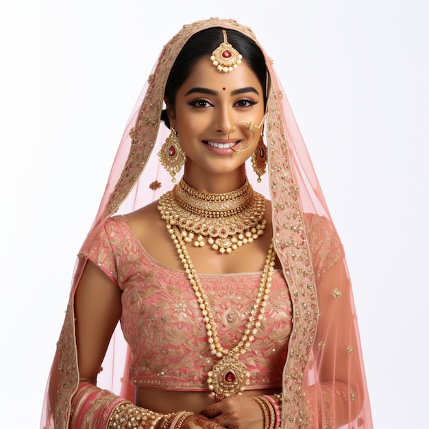 Mooie en prachtige bruids lehenga en sieraden