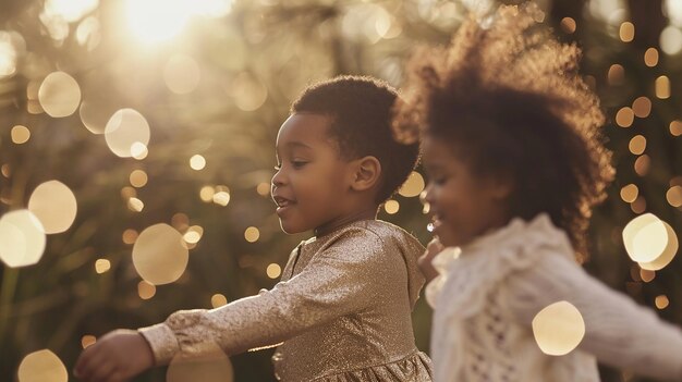 Mooie en schattige Afro-Amerikaanse kinderen vieren