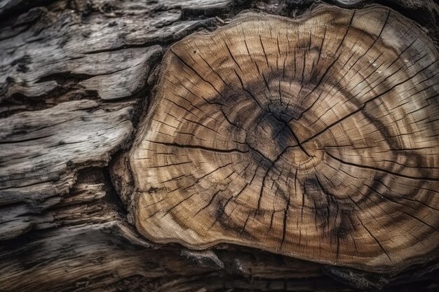 Mooie en verbluffende volumetrische textuur van natuurlijk en rustiek hout in een bruine tint