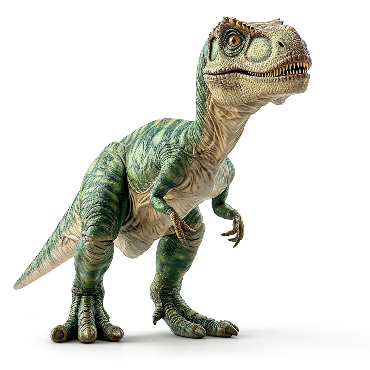 Foto mooie figuur dinosaurus geïsoleerd op witte achtergrond
