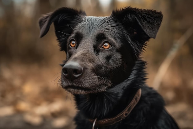 Mooie foto van een jonge zwarte hond
