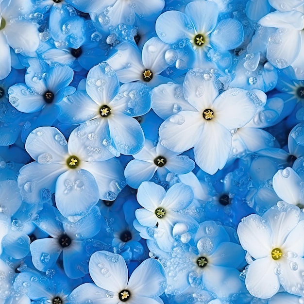 Mooie frisse blauwe voorjaarsbloemen in het vroege voorjaar Naadloos patroon Primroses met sneeuw