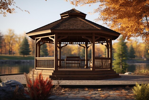 Foto mooie gazebo in het park.