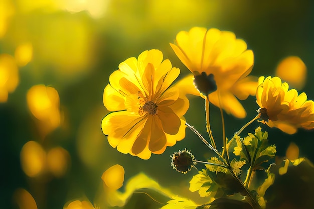 Mooie gele zomerbloemen