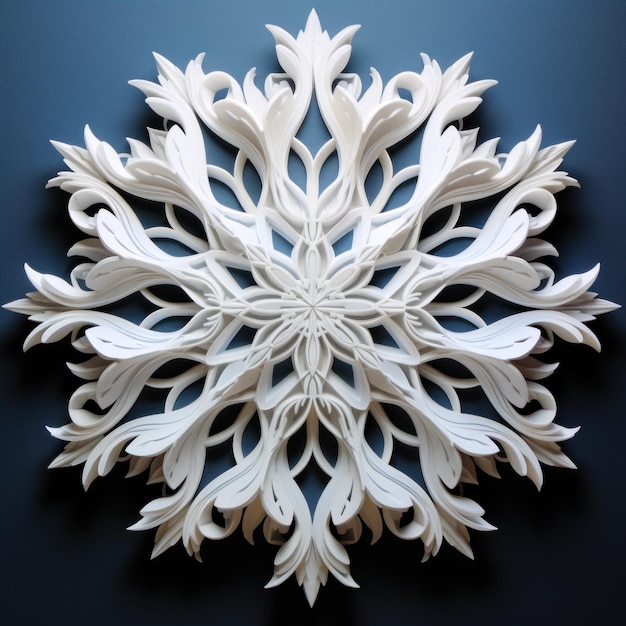 Mooie gemodelleerde volumetrische papieren sneeuwvlokken