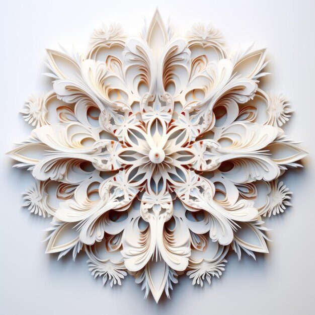 Foto mooie gemodelleerde volumetrische papieren sneeuwvlokken
