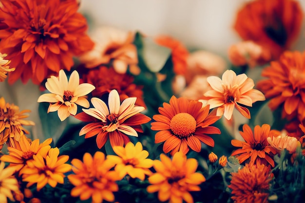 Mooie gerbera bloemen arrangement achtergrond, verschillende lente bloemen boeket behang