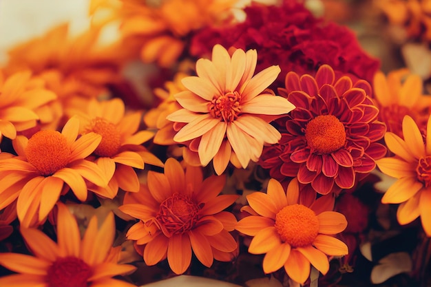 Mooie gerbera bloemen arrangement achtergrond, verschillende lente bloemen boeket behang