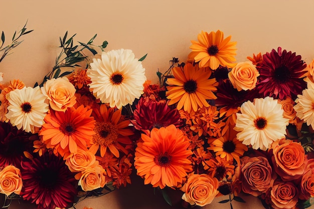 Mooie gerbera bloemen arrangement achtergrond, verschillende lente bloemen boeket behang