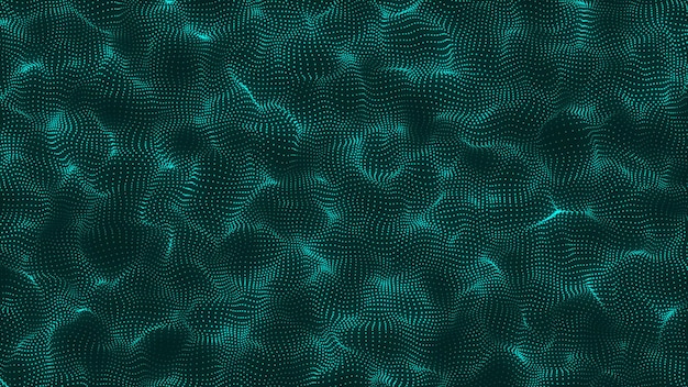 Foto mooie golfvormige reeks gloeiende stippen hitech abstracte golvende stippen deeltjestechnologie achtergrondontwerp