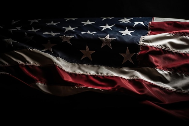 Mooie golvende Amerikaanse vlag USA onafhankelijkheidsdag 4 juli Generative Ai