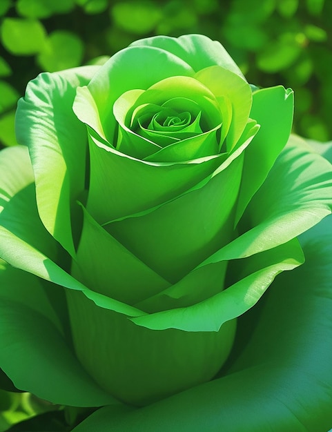 Mooie groene roos in de natuur gegenereerd door AI