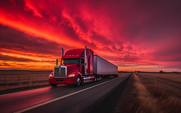 Foto mooie grote vrachtwagen achtergrond