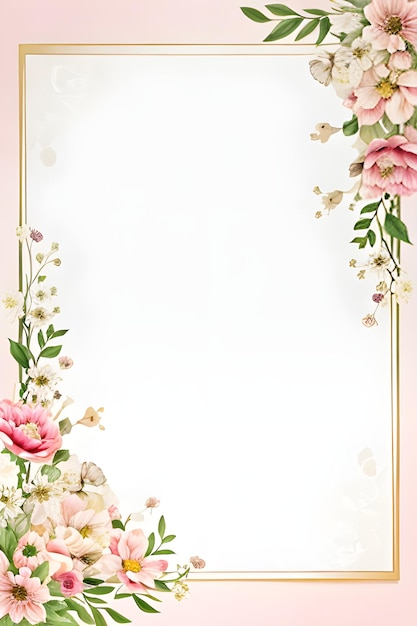 Foto mooie handgetekende bloemenkaart sjabloon