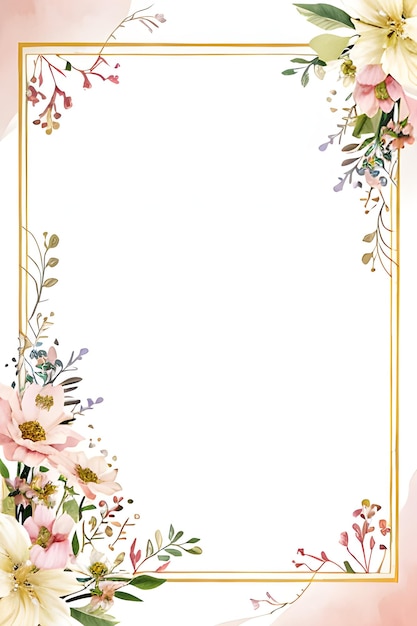 Mooie handgetekende bloemenkaart sjabloon