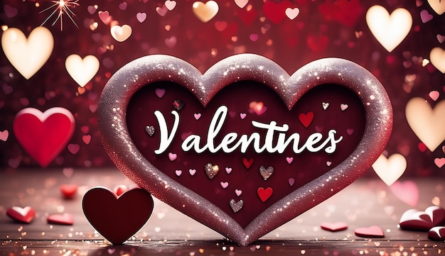 mooie hart achtergrond valentines dag achtergrond met rode harten schattige liefde banner 3d harten