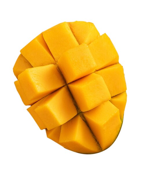 Mooie heerlijke die mango op witte lijstachtergrond wordt geïsoleerd