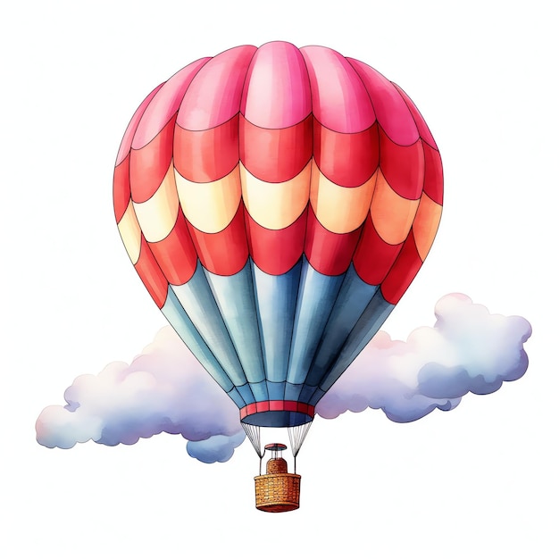 mooie hete luchtballon transport clipart illustratie