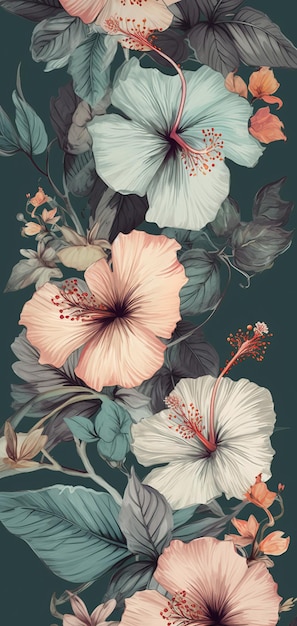 Mooie illustratie van delicate bloemen voor wallpaper achtergrond Digitale kunst Generatieve Ai