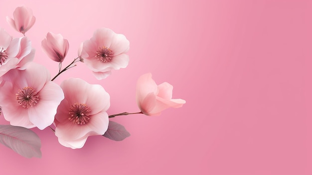Mooie illustratie van een zachte roze bloem