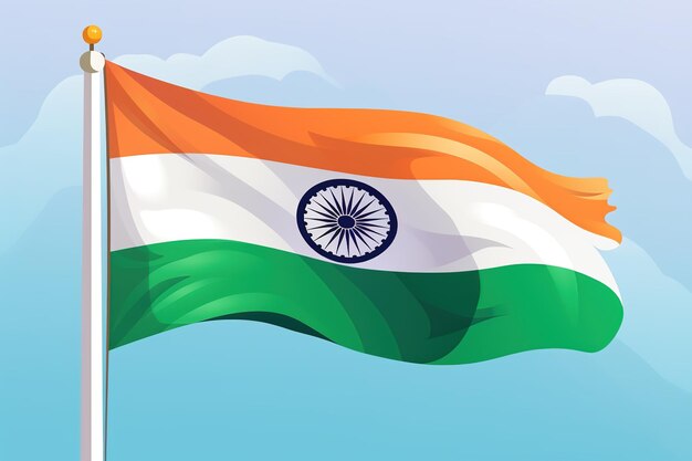 Mooie Indiase vlag India viert Website banner en groetenkaart Generative Ai