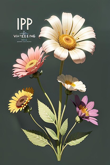 Mooie ingemaakte bloemen close-up eenvoudige achtergrond poster cover behang reclame ontwerp