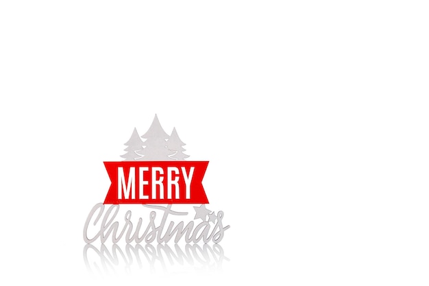 Mooie inscriptie Merry Christmas teken op een witte achtergrond