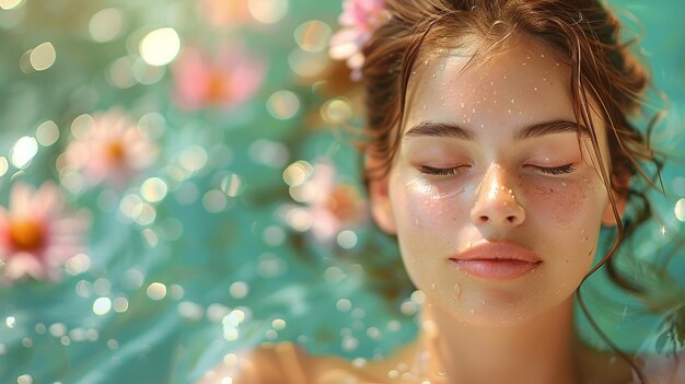 Foto mooie jonge vrouw die een massage krijgt in een spa salon.