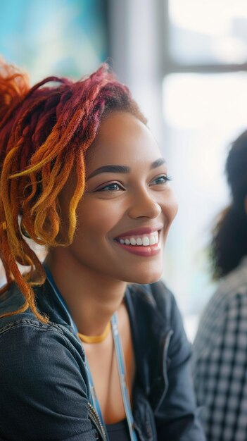 Mooie kandidaat-manager toont diversiteit in inclusief bedrijfsinterviewproces