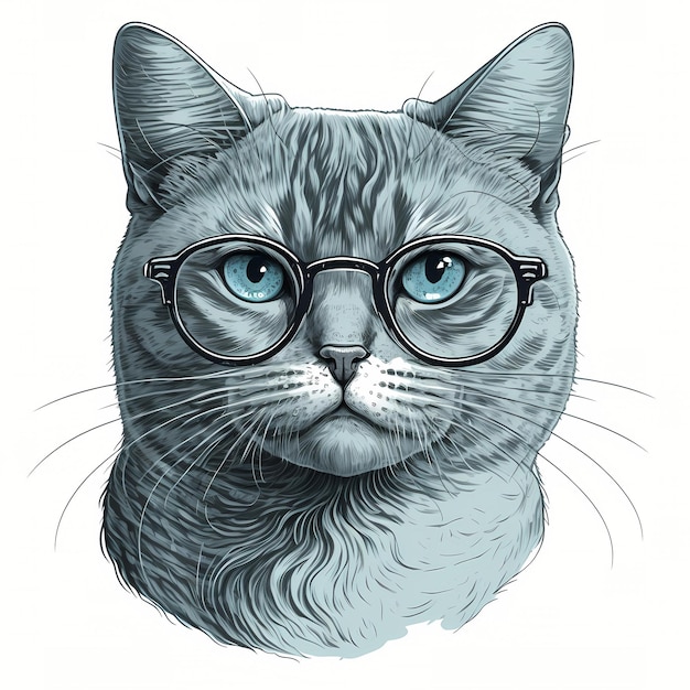 Mooie kat hoofd portret clipart