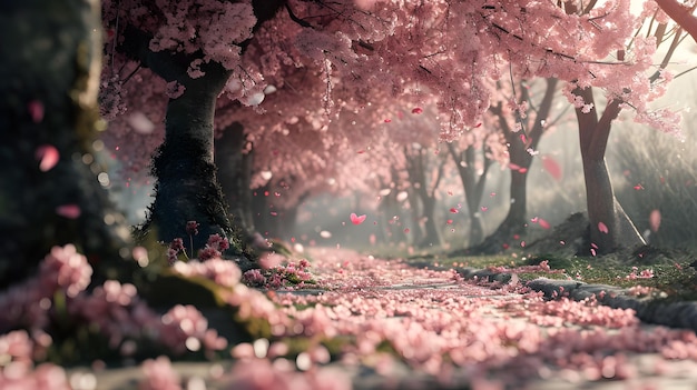 Mooie kersenbloesems in het park in de lente Natuur achtergrond