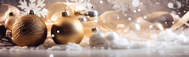 Mooie kerst achtergrond Kerstboom sneeuw cadeau decoraties Generatieve Ai