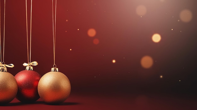 Mooie kerstballen banner met tekst ruimte