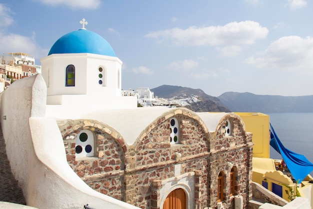 Mooie kleine stad en landschapsmening in Santorini of Oia Isalnd Griekenland.