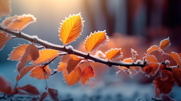 Foto mooie kleurrijke natuur met heldere oranje bladeren