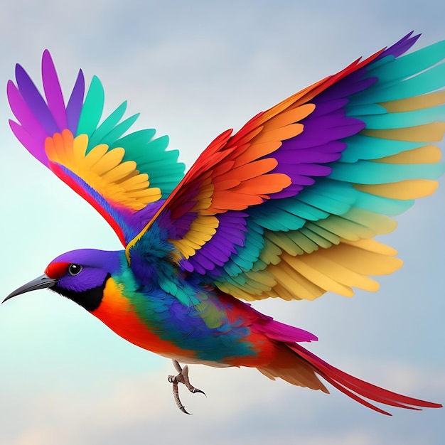 Mooie kleurrijke tekenfilmvogels die rond het vogelhuisje vliegen
