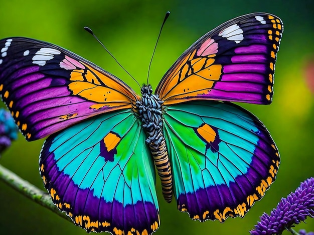 Foto mooie kleurrijke vlinder generatieve ai