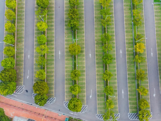 Mooie lege parkeerplaatsen luchtfoto Uitzicht van bovenaf